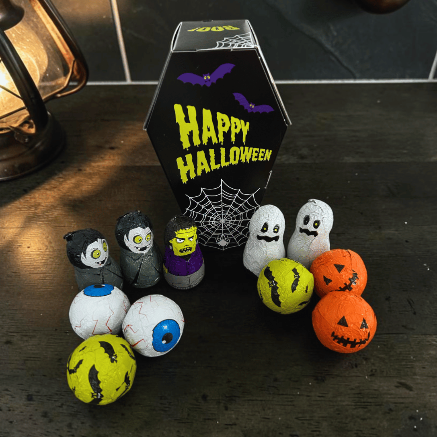 Halloween Schokolade im Sarg – Vollmilchschokolade