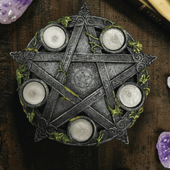 Witchy Pentagramm Teelichthalter für 5 Teelichter – 25,5 cm