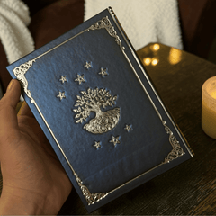 Notizbuch Lebensbaum – Geprägtes A5 Tagebuch mit Pentagrammen