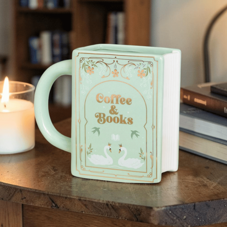 Buchförmige Pastel Tasse – Keramiktasse für Bücherwürmer
