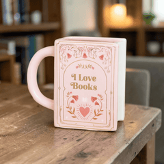 Buchförmige Pastel Tasse – Keramiktasse für Bücherwürmer