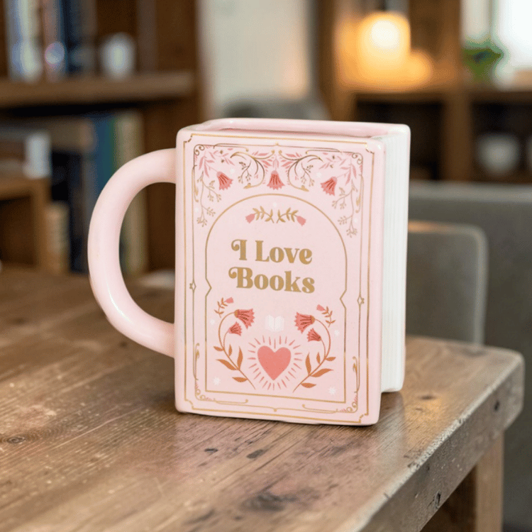 Buchförmige Pastel Tasse – Keramiktasse für Bücherwürmer