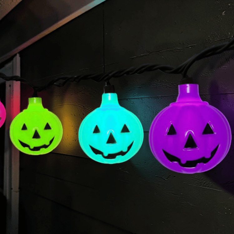 Bunte Kürbis-Lichterkette – Summerween Dekobeleuchtung