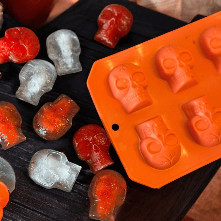 Eiswürfelformen Halloween – Totenkopf & Kürbis aus Silikon
