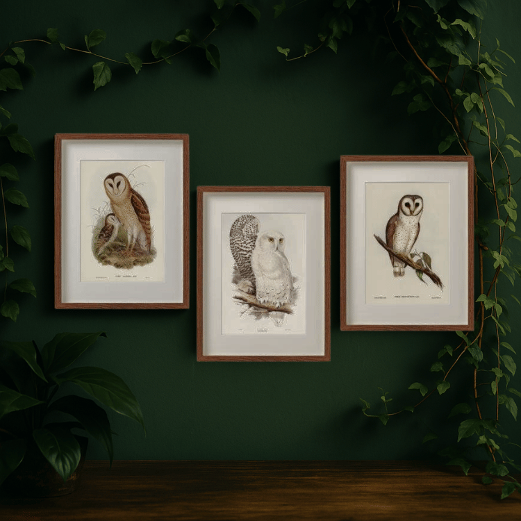 Eulen Wandbild