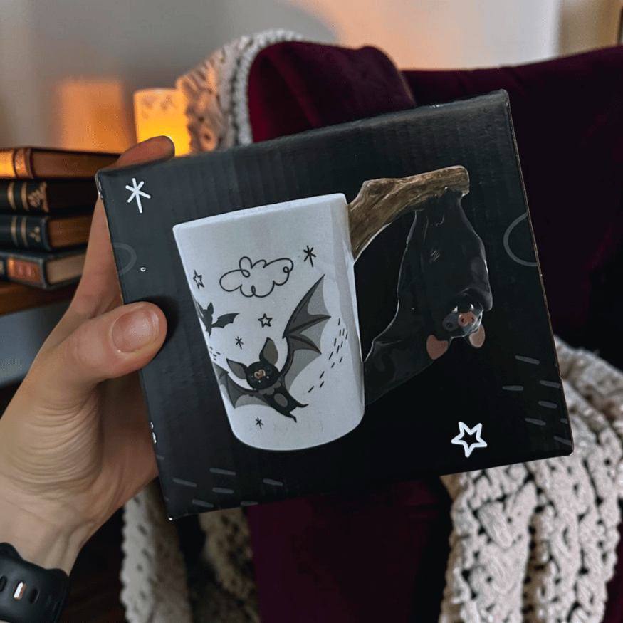 Fledermaus-Tasse – Keramikbecher mit Fledermaus als Griff