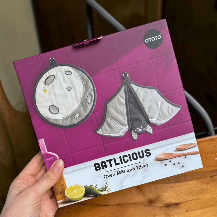Fledermaus Ofenhandschuh Mond – 2-in-1 Topfhandschuh & Untersetzer OTOTO