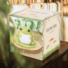 Frosch-Duftlampe auf Seerosenblatt – Keramik für ätherische Öle