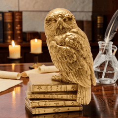 Harry Potter Figur Hedwig – Goldene Eulen-Figur mit Hogwarts-Design