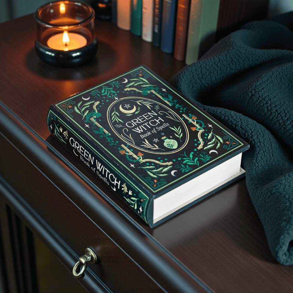 Green Witch Buchbox – buchförmige Aufbewahrungsbox im Grimoire-Look