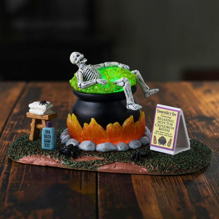 Nothing Like a Hot Bath – Beleuchtete Hexenkessel Spa Szene Spooky Regal Deko