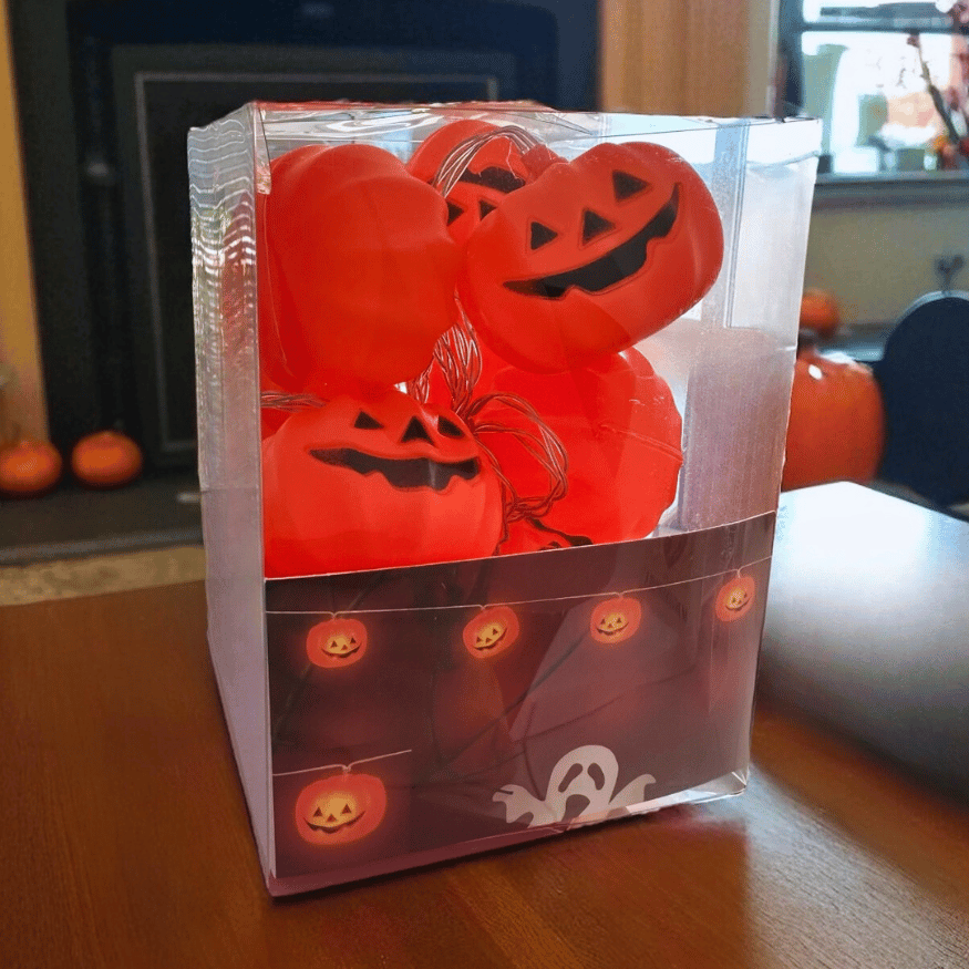 Halloween Kürbis Lichterkette – leuchtende Kürbis Deko