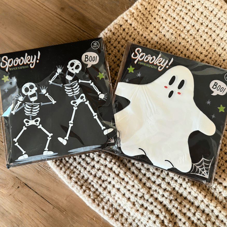 Halloween Servietten Geist und Skelett 12er Set Summerween Partydeko