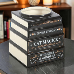 Katzenmagie Vase „Bücher der Magie“ – Witchy Deko Blumenvase