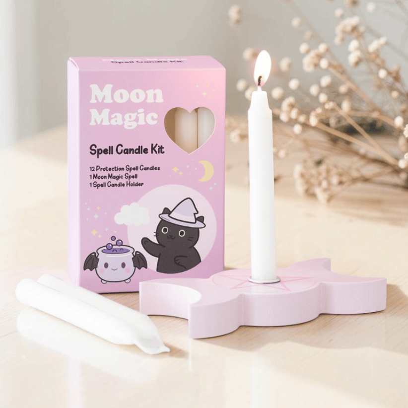 Moon Magic Ritualkerzen-Set mit 12 weißen Kerzen