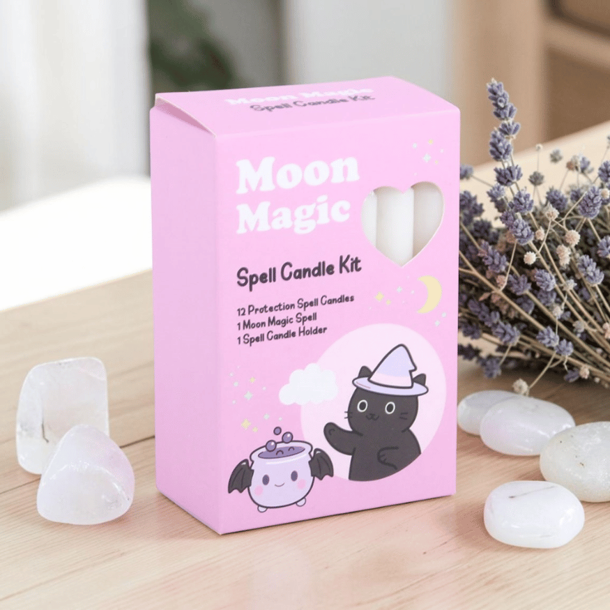 Moon Magic Ritualkerzen-Set mit 12 weißen Kerzen