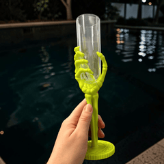 Neon Skelett-Hand Trinkglas – Summerween Sektglas