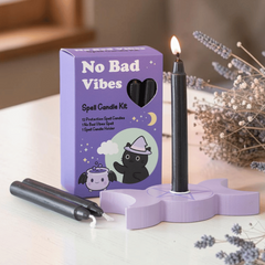 No Bad Vibes Ritualkerzen-Set mit 12 schwarzen Kerzen