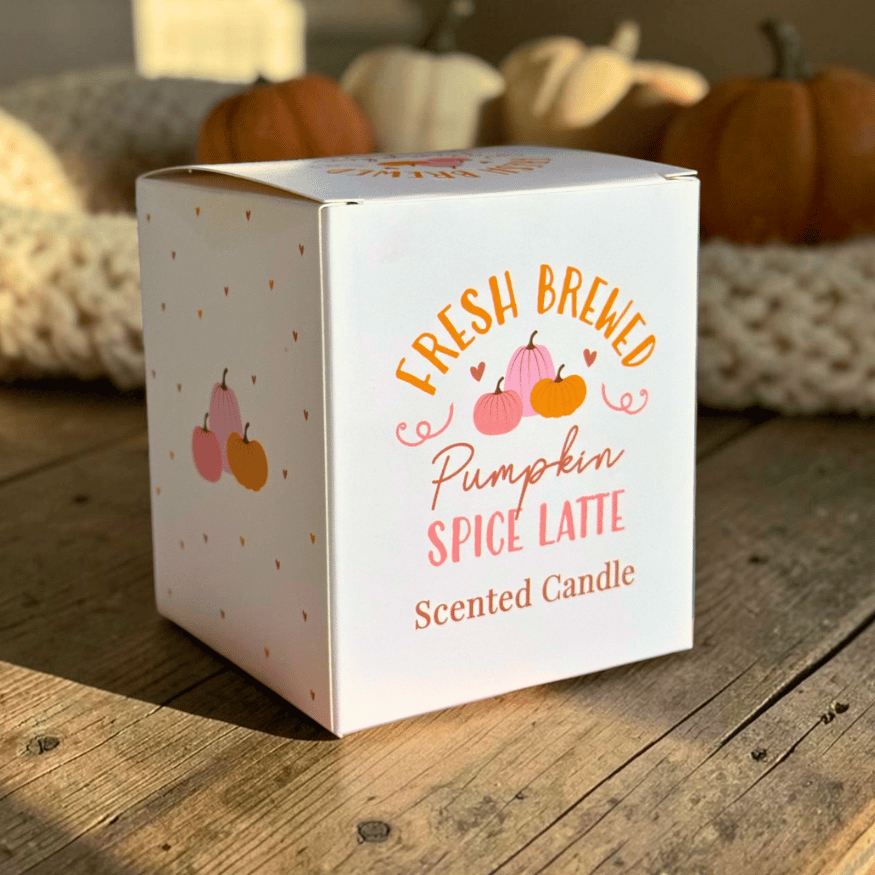 Pumpkin Spice Latte Duftkerze im Glas – 28 Stunden Brenndauer