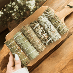 Räucherbündel Set – 6 Salbei-Smudge Sticks