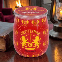 Harry Potter Duftkerze Gryffindor – Kerze im Wappen-Glas mit Zimt & Vanille