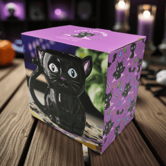 Schwarze Katzentasse – Cute & Creepy