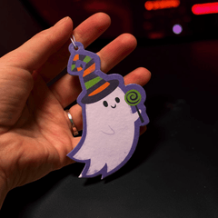 Spooky Auto Lufterfrischer – Gespenst & Katze im Kürbis