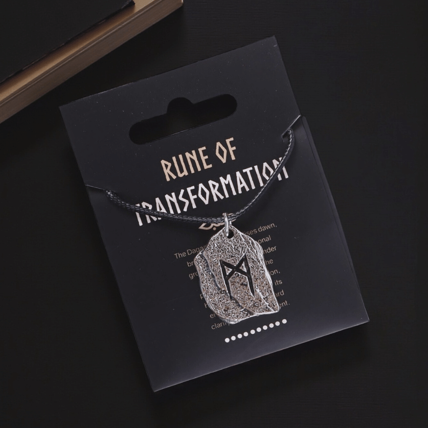 Transformation Rune Kunstlederband Halskette – Wikinger Amulett