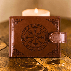 Vegvisir Geldbörse aus Kunstleder – Wikinger-Kompass im Taschenformat
