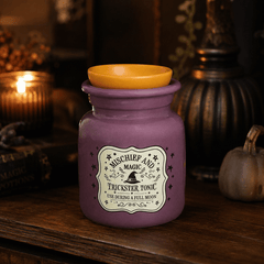 Violette Duftlampe in Zaubertrankflaschen-Optik – Schabernack und Magie