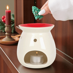 Weihnachts Keramik Duftlampe im Set mit Tannenbaum Duft Wax-Melts