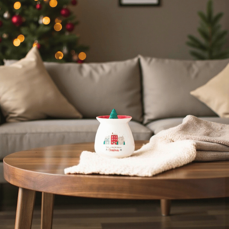 Weihnachts Keramik Duftlampe im Set mit Tannenbaum Duft Wax-Melts